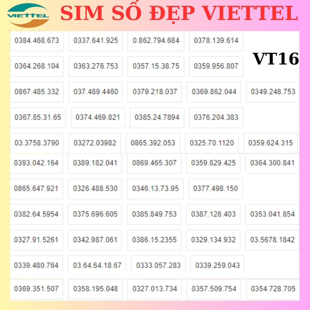 Sim Viettel đầu số 0339,0345,0333,0332.,Chọn Số thoải mái,giá rẻ,đăng ký chính chủ.