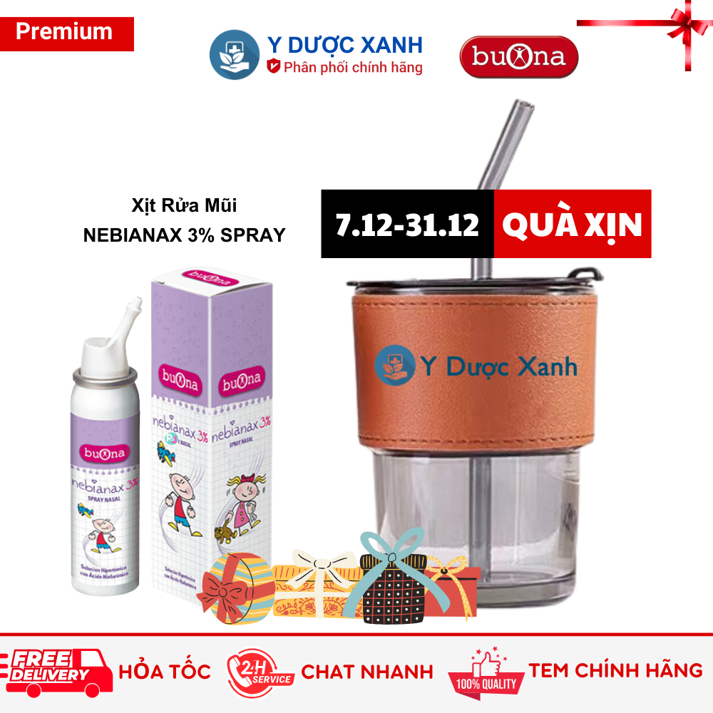 NEBIAL 3% (NEBIANAX) NASAL SPRAY, 100ml, Dung dịch xịt rửa mũi cho bé - Y Dược Xanh