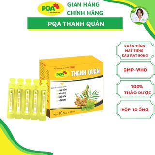 PQA Thanh Quản thảo dược dùng cho người viêm thanh quản, amidan, viêm họng hạt. Hộp 10 ống