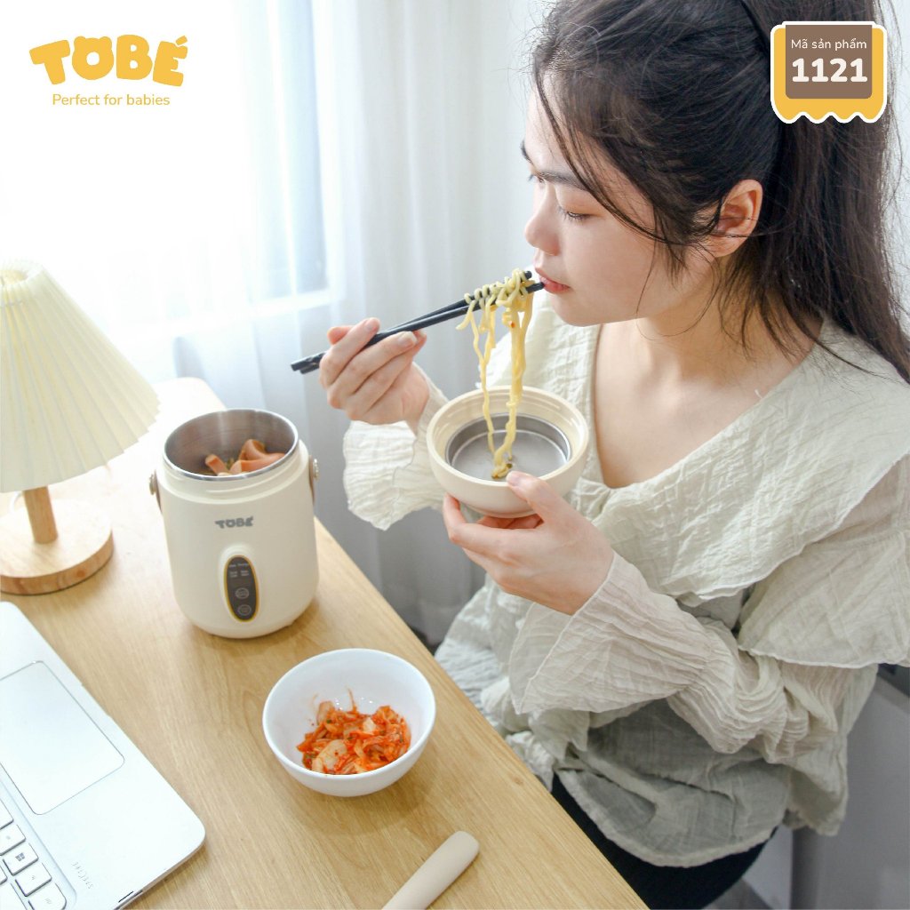 Bình nấu cháo Bambi dung tích 0.8L tiện lợi khi đi ra ngoài cho bé và cả gai đình Lunakidsbaby
