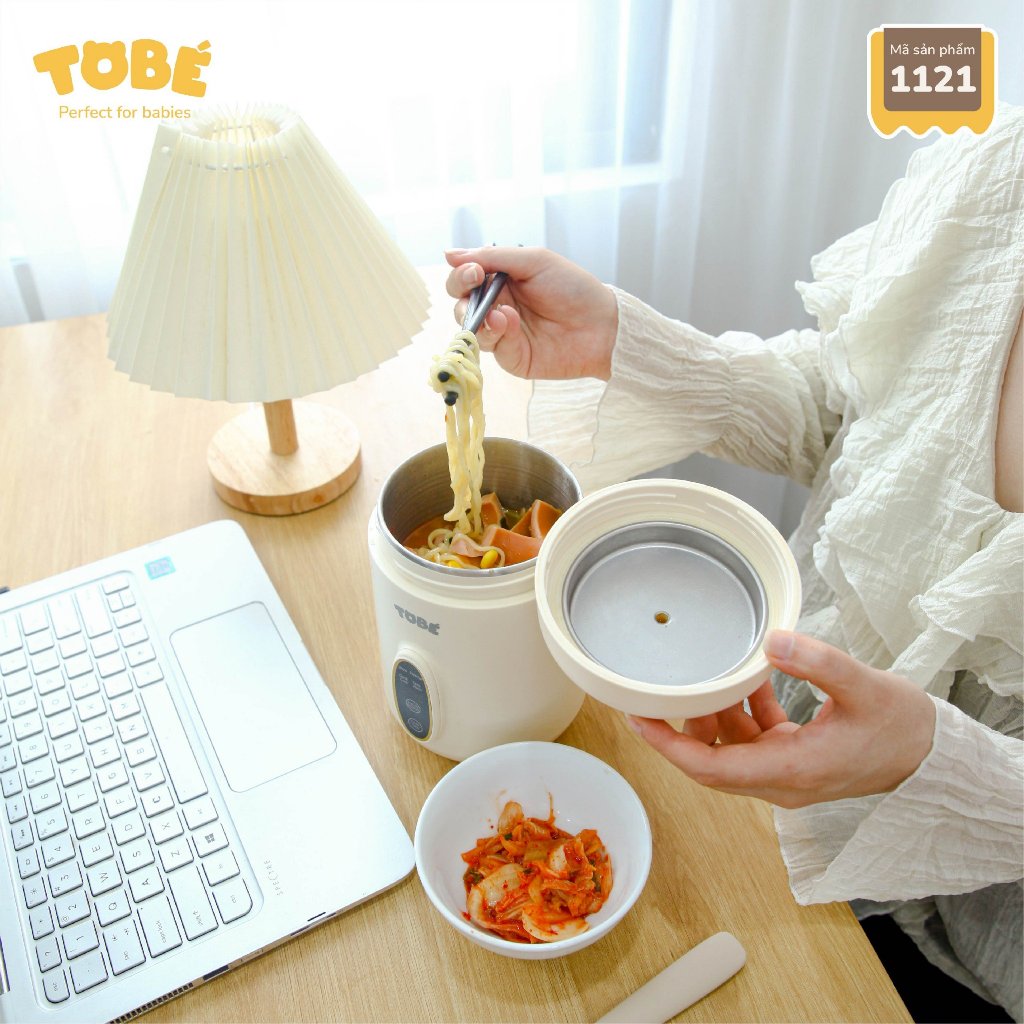 Bình nấu cháo Bambi dung tích 0.8L tiện lợi khi đi ra ngoài cho bé và cả gai đình Lunakidsbaby