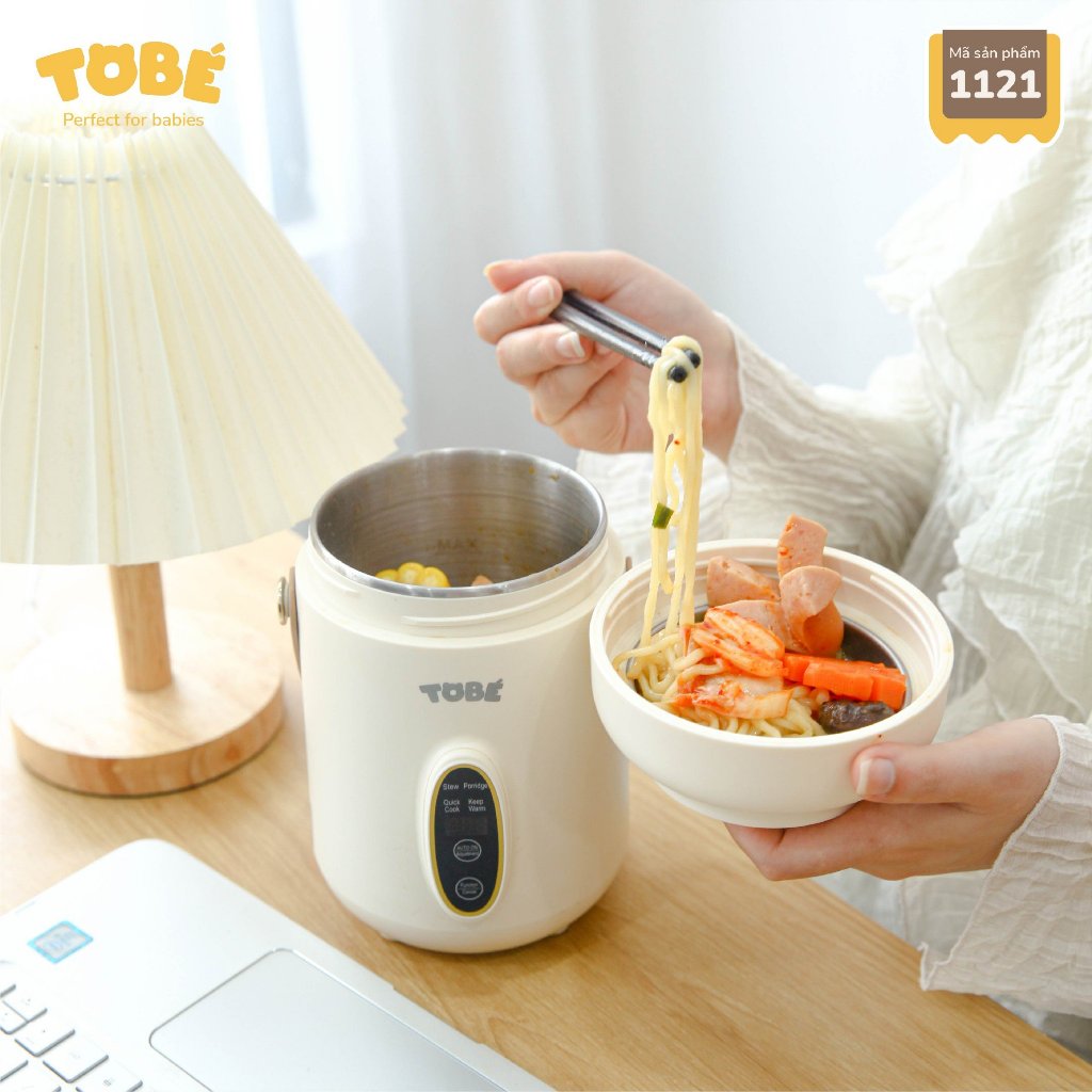 Bình nấu cháo Bambi dung tích 0.8L tiện lợi khi đi ra ngoài cho bé và cả gai đình Lunakidsbaby