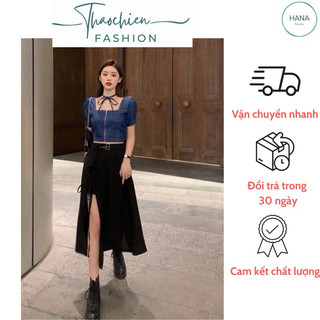 {SIÊU HOT TIKTOK} CHÂN VÁY MIDI XẺ ĐÙI KÈM ĐAI HOT HIT