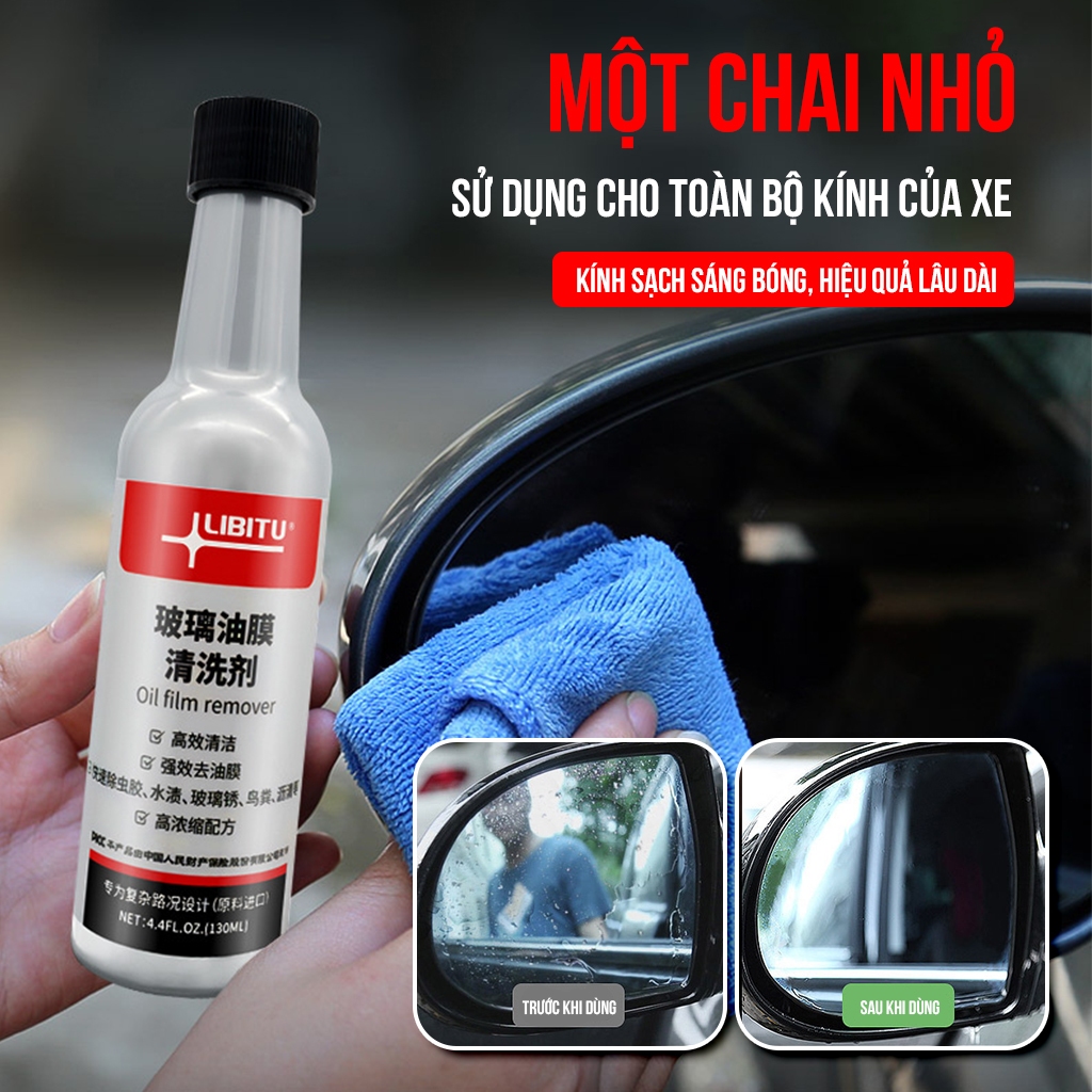 Dung Dịch Rửa Kính Ô tô LIBITU 130 ml - Tẩy Rửa Vết Bẩn, Dầu Mỡ Kính Xe, Làm Trong Kính Không Đóng C