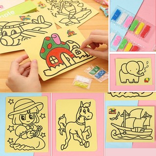 Combo 10 Tranh cát màu thú vị cho bé, tranh cát cho bé giá rẻ