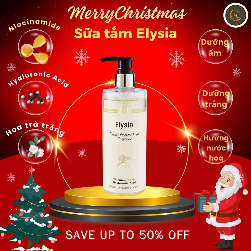 Sữa tắm trắng da dưỡng ẩm Niacinamide hương nước hoa cao cấp ELYSIA 500ml