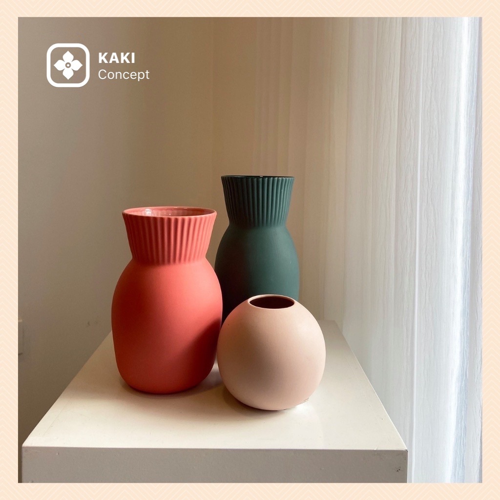 Lọ hoa sứ xuất khẩu - Lọ hoa decor KAKI Concept