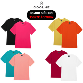 COMBO 2 áo thun unisex trơn chất liệu cotton cao cấp không bai xù, thấm hút mồ hô i- Coolme