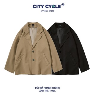 Áo khoác Blazer kaki vest City Cycle unisex form rộng nam nữ oversize Local Brand