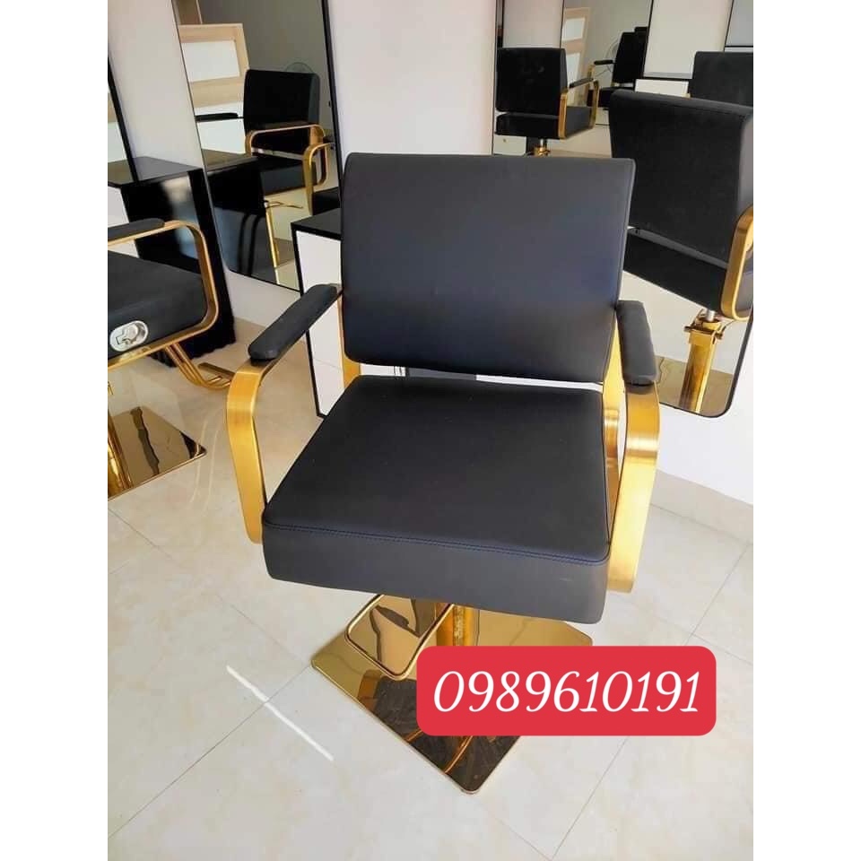 Ghế cắt nam nữ chuyên dùng trong salon, ghế cắt tóc tay vịn tam giác, ghế cắt bamber chân inox