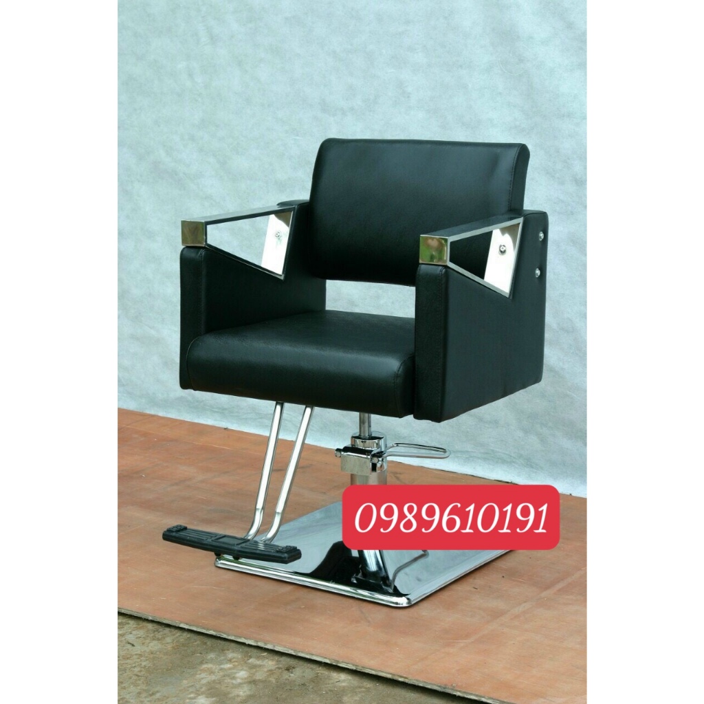 Ghế cắt nam nữ chuyên dùng trong salon, ghế cắt tóc tay vịn tam giác, ghế cắt bamber chân inox