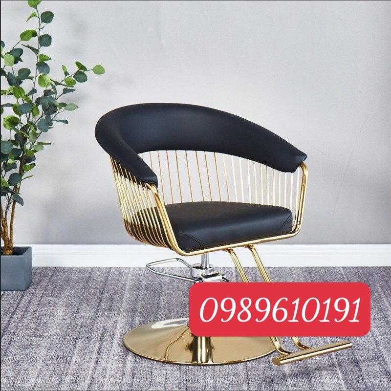Ghế cắt nam nữ chuyên dùng trong salon, ghế cắt tóc tay vịn tam giác, ghế cắt bamber chân inox