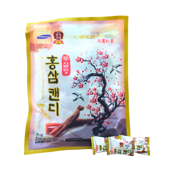 Kẹo Hồng Sâm Không Đường Cành Đào Hàn Quốc 200g