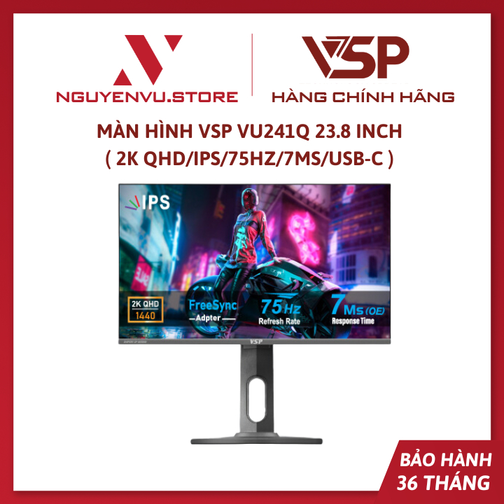 Màn Hình VSP VU241Q 23.8 inch ( 2K QHD/IPS/75Hz/7ms/USB-C ) - Hàng Chính Hãng | BigBuy360 - bigbuy360.vn
