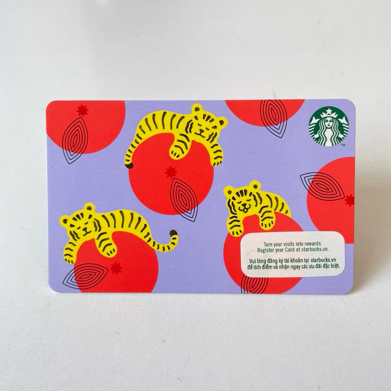 2711C THẺ STARBUCKS GIẤY VN CỌP / TIGER (thẻ đã sử dụng, dùng để sưu tầm)
