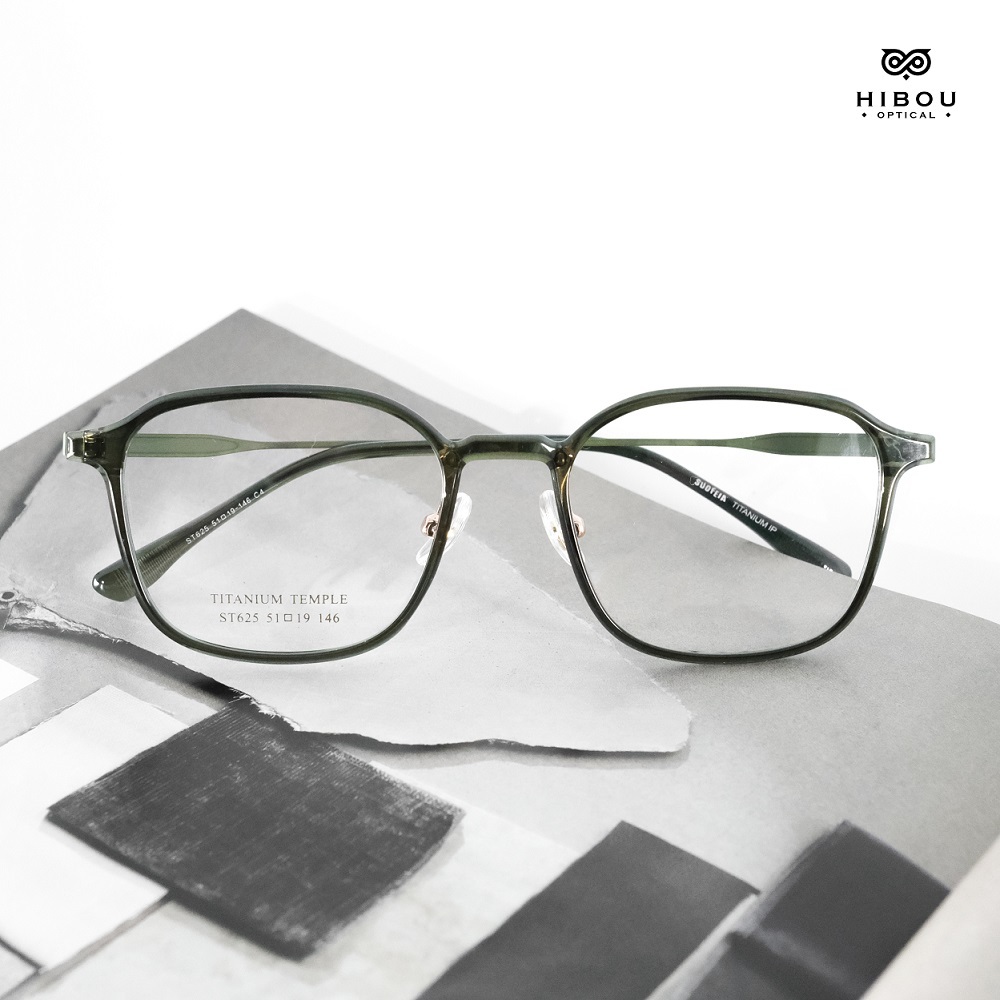 Gọng kính cận oversized nam nữ bt625 - Hibou Optical tặng kèm hộp và khăn lau kính chuyên dụng
