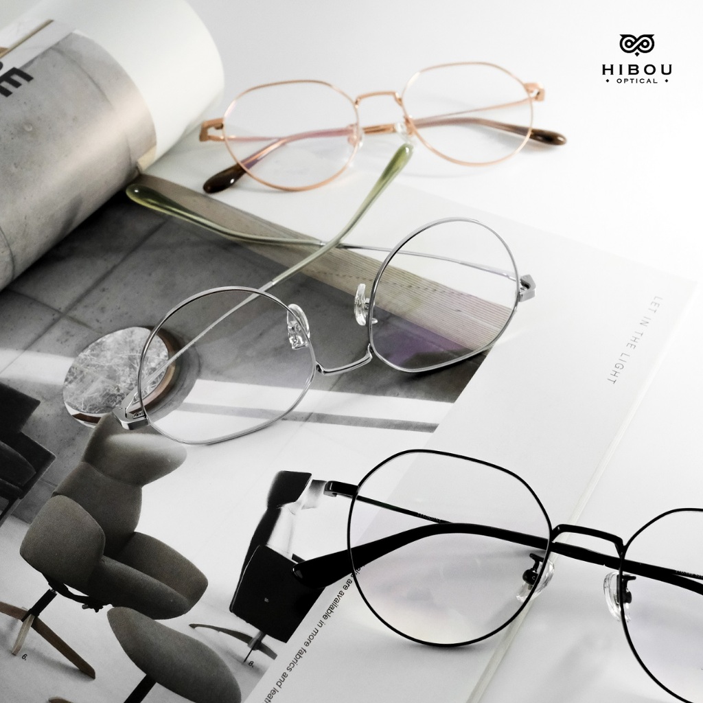Gọng kính cận oversized nam nữ ZT0049 - Hibou Optical tặng kèm hộp và khăn lau kính chuyên dụng