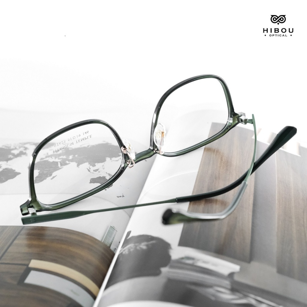 Gọng kính cận oversized nam nữ bt625 - Hibou Optical tặng kèm hộp và khăn lau kính chuyên dụng