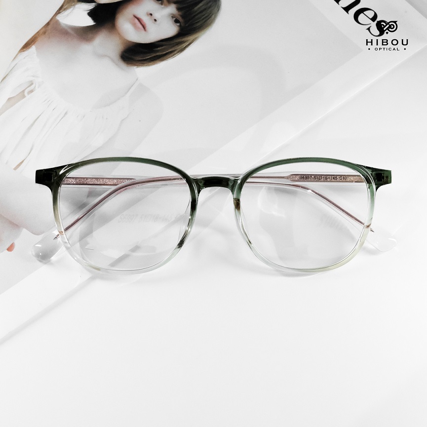 Gọng kính cận oversized nam nữ GT6997 - Hibou Optical tặng kèm hộp và khăn lau kính chuyên dụng