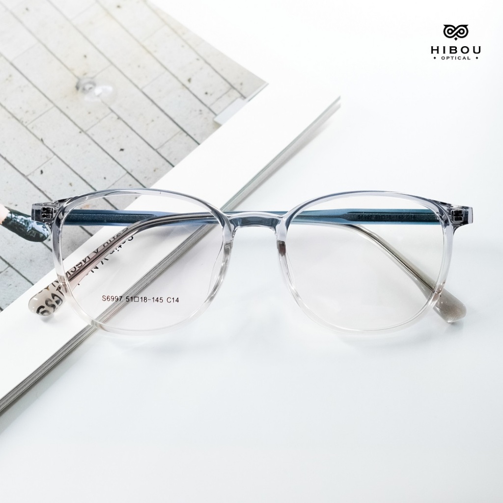Gọng kính cận oversized nam nữ GT6997 - Hibou Optical tặng kèm hộp và khăn lau kính chuyên dụng