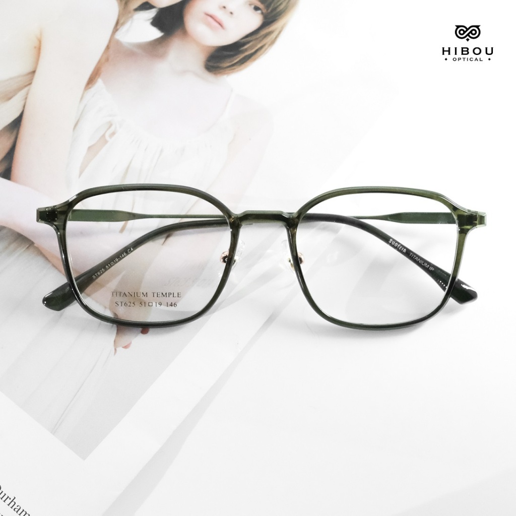 Gọng kính cận oversized nam nữ bt625 - Hibou Optical tặng kèm hộp và khăn lau kính chuyên dụng