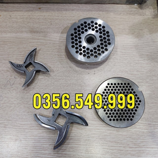 Mặt Sàng và dao cối inox cho máy đùn thịt xương cối 12-22-32 đủ cỡ từ 4mm đến 8mm độ dày 10mm.