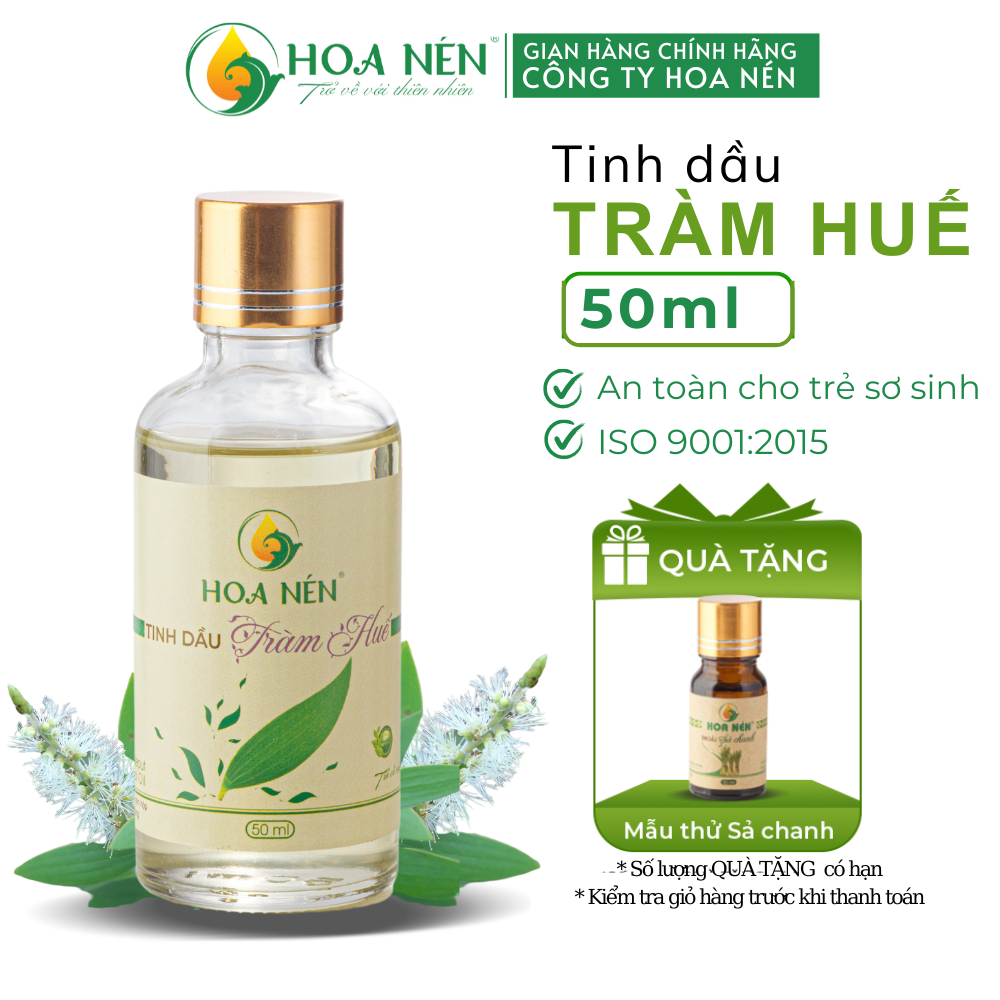 Tinh dầu Tràm Huế nguyên chất 50ml, 30ml, 10ml, bi lăn 10ml - Hoa Nén - Chuẩn VietGAP - Chăm sóc mẹ và bé - Vegan