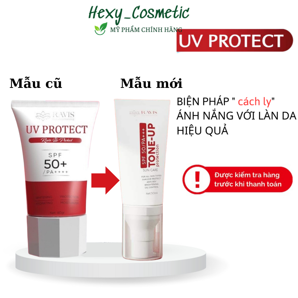 Kem chống nắng Ravis Uv Protect Hàn Quốc SPF 50+ PA++++