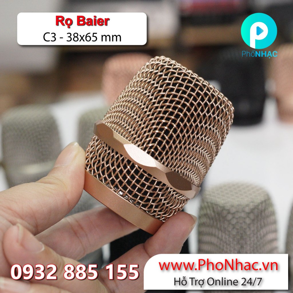 Đầu Lưới Baier  - đầu lưới chụp mic - Rọ micro mạ Inox Baier