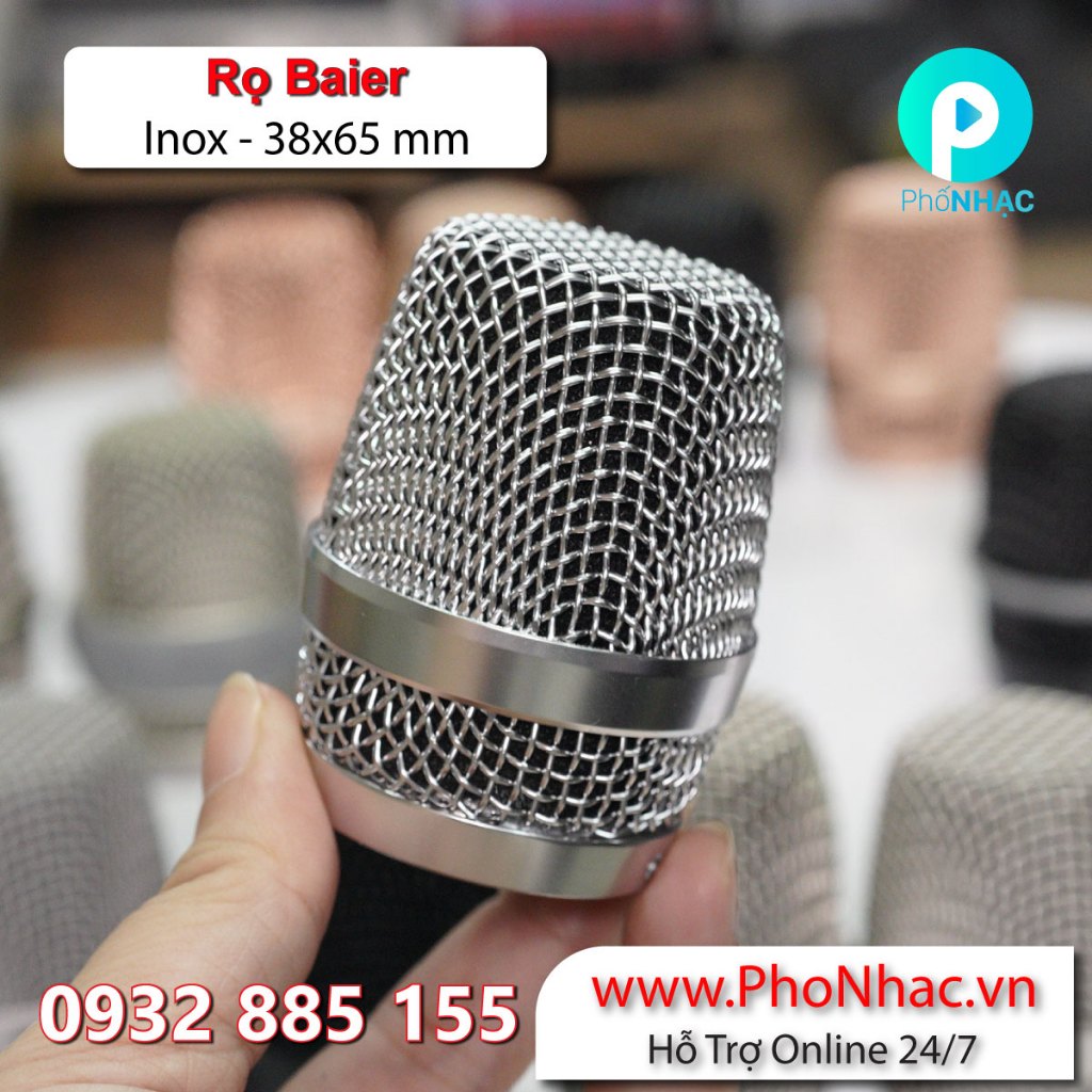 Đầu Lưới Baier  - đầu lưới chụp mic - Rọ micro mạ Inox Baier