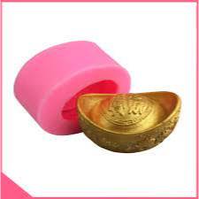 Khuôn silicon làm rau câu làm bánh 4d mẫu Thỏi Vàng Túi Tiền Chum Vàng