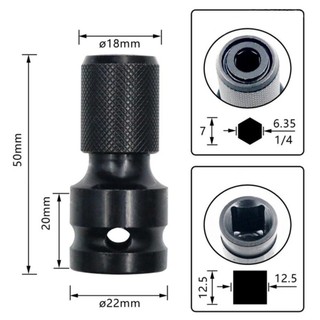 Đầu chuyển đổi 1/2 bulong sang bắn vít màu đen, chuyển bulong sang bắn vít