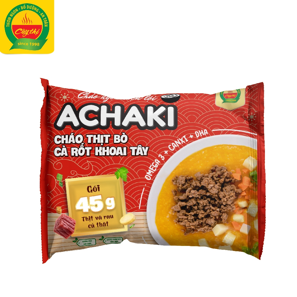 Combo 5 Gói Cháo Ngon Tiện Lợi Achaki Thương Hiệu Cây Thị