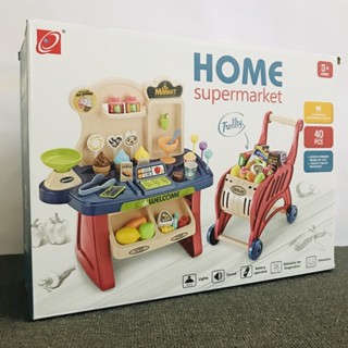 Đồ chơi siêu thị kèm xe đẩy 40 chi tiết cho bé-quầy bán kem mini dành,đồ chơi bán hàng,đồ chơi siêu th