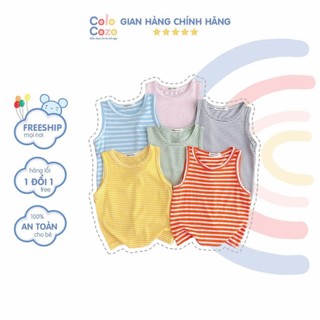 Áo ba lỗ thun lạnh kẻ sọc cho bé trai bé gái 8-18kg colo cozo áo ba lỗ bé trai bé gái cao cấp áo ba lỗ sọc