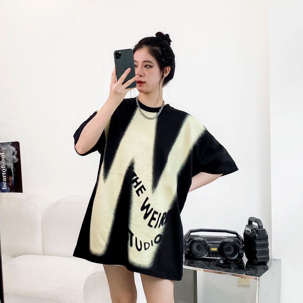 LOCAL BRAND Áo thun The Weird Phong Cách Unisex Form Rộng ATK824