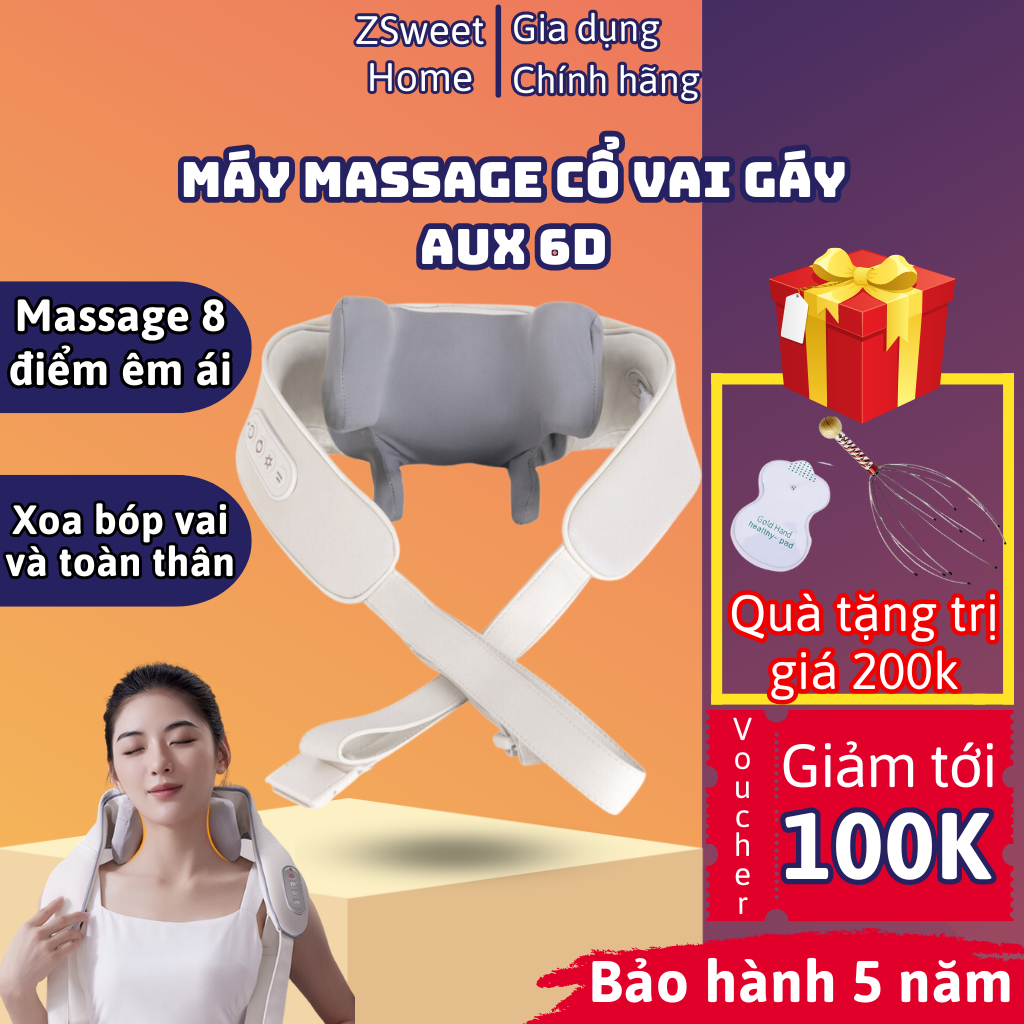 Máy Massage Cổ Vai Gáy Cao Cấp, Máy Mát Xa Đa Năng Mô Phỏng Xoa Bóp Giảm Đau Nhức Thư Giãn Hiệu Quả Hơn Súng Massage