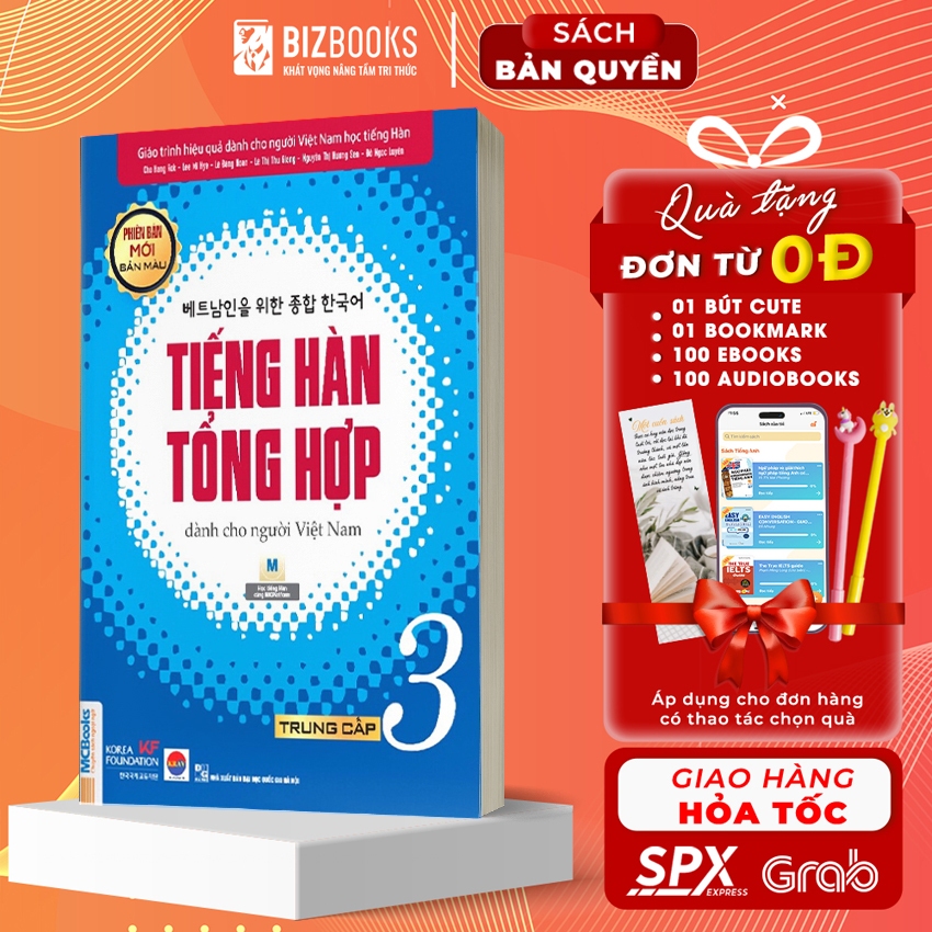 Sách - Tiếng Hàn Tổng Hợp Dành Cho Người Việt Nam Trung Cấp Tập 3 (4 màu) - Phiên Bản Mới 2020, Kèm App Học Online