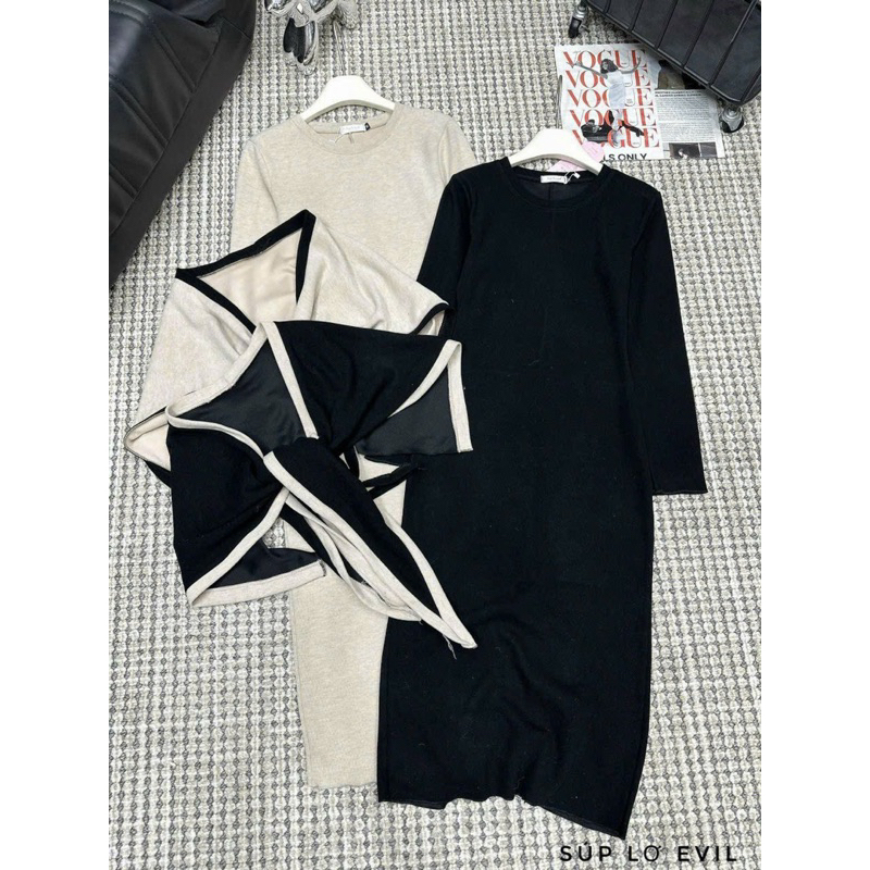 Váy body be len kèm khăn