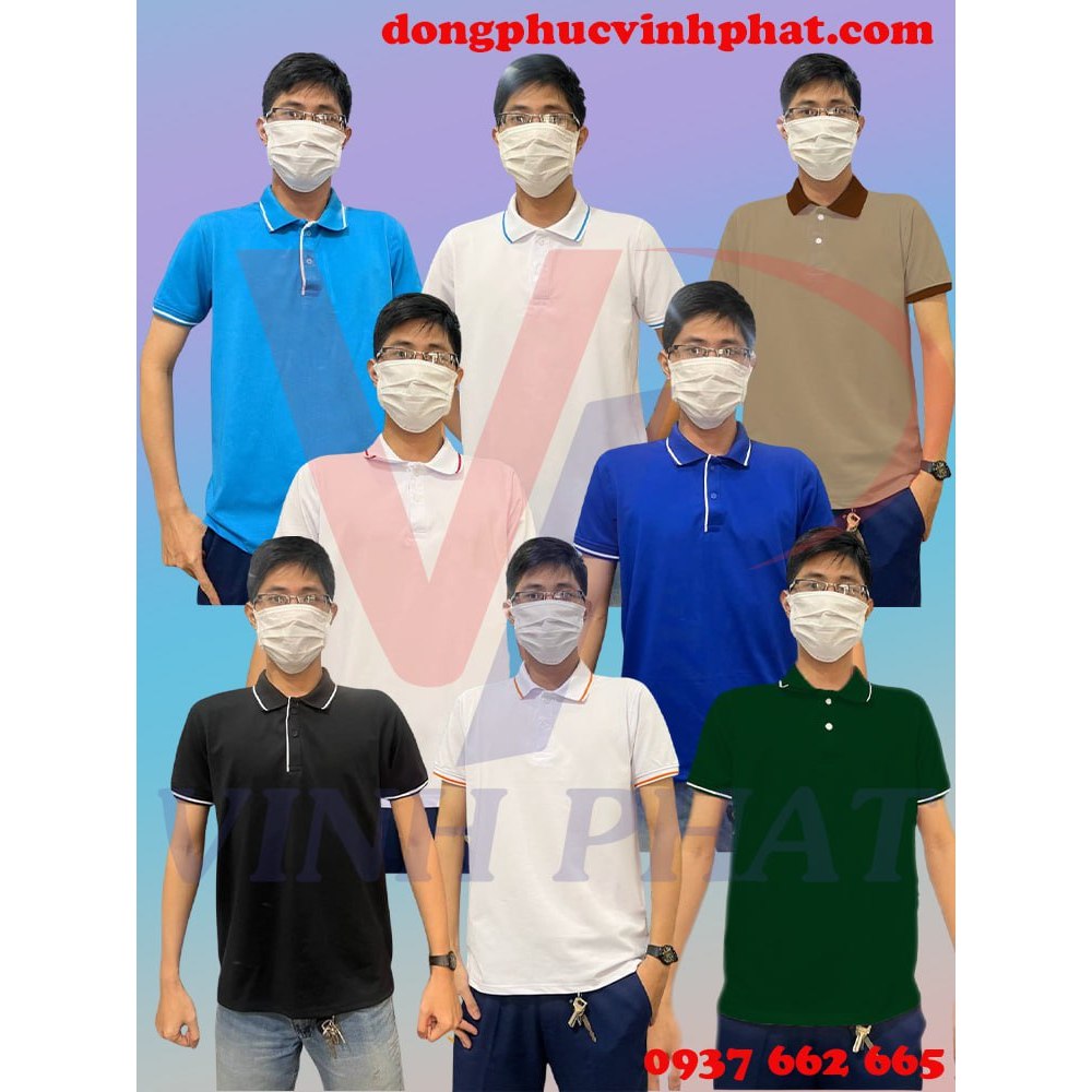 Áo Thun Polo Có Cổ Nam Nữ Nhiều Màu Phối Viền Vải Cá Sấu Co Giãn 4 Chiều Thoáng Mát - Hình Thật