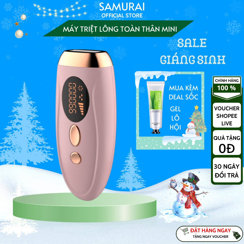 Máy Triệt Lông Cầm Tay IPL Samurai, Máy Triệt Lông Tay, Lông Nách, Vùng Kín, Triệt Lông Vĩnh Viễn Không Gây Đau Rát