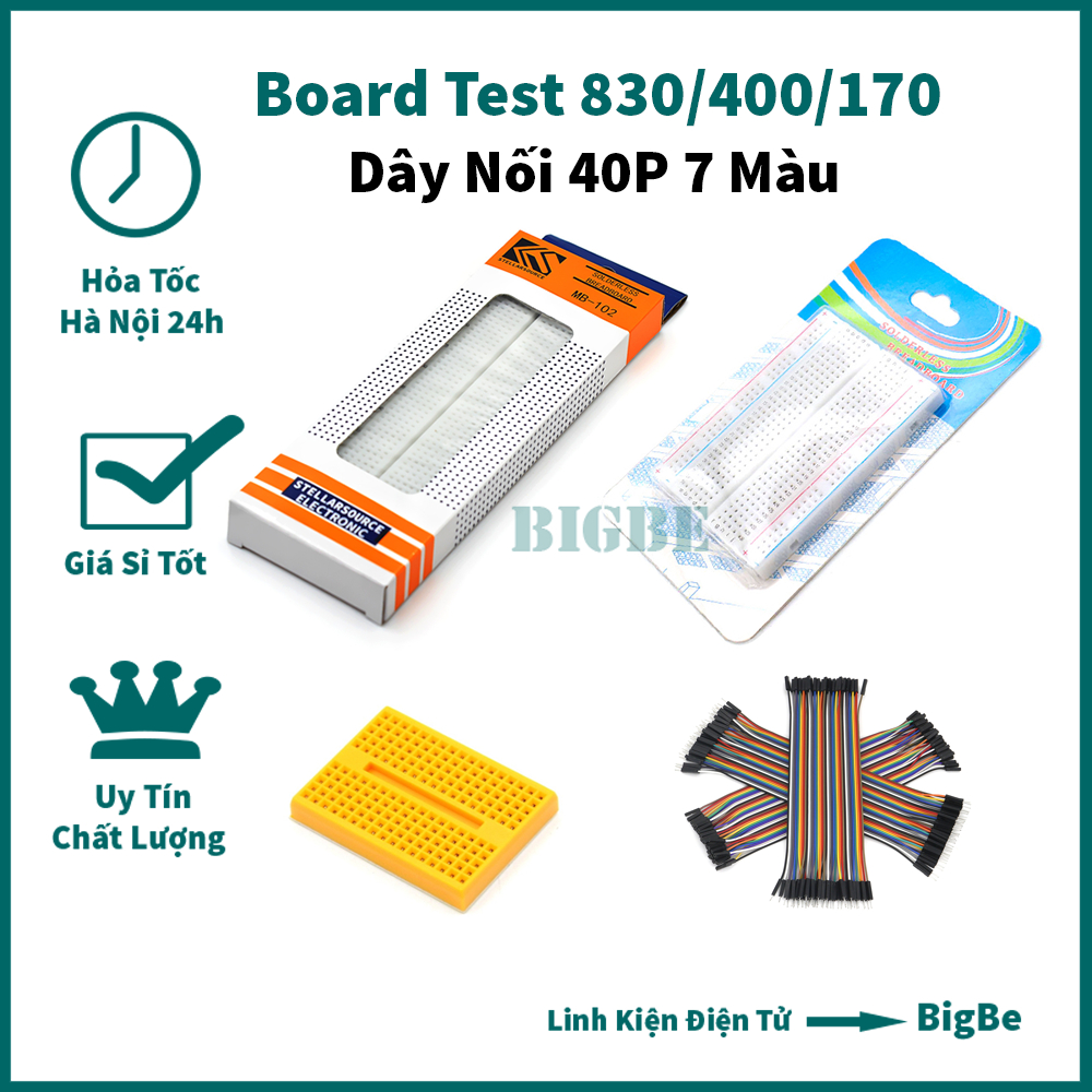 Bo Test, Breadboard MB-102 830/400/170 Lỗ (Board test, cắm linh kiện, bảng mạch thử nghiệm)