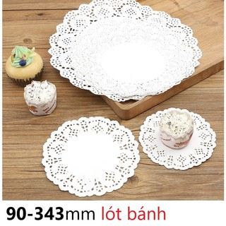 (Sấp 100) Giấy Lót Ren Bánh Tròn - Giấy Ren Chống Trượt Bánh Sấp -  9-11-14-16-19-21-24-26-29-31-35cm