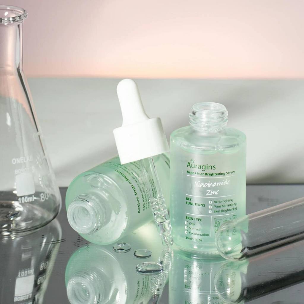 Tinh chất The Auragins 10% Niacinamide + 1% Zinc Acne Clear Brightening Serum 30ml