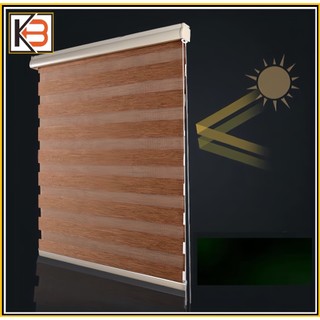 Rèm cầu vồng hàn quốc kb02- rèm cửa sổ hiện đại màu nâu cản sáng 95%
