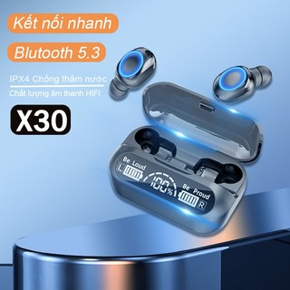 Tai Nghe Bluetooth X30 Pin Buffalo 800MAH Âm Thanh Trung Thực, Tai Nghe Nhét Tai LED Đẹp, Hộp Sạc Có Màn Hình