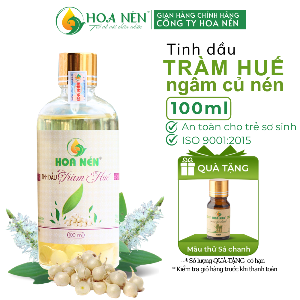 Tinh dầu Tràm Huế nguyên chất ngâm Củ Nén 100ml - Hoa Nén - Chuẩn VietGAP - Chăm sóc mẹ và bé - Vegan