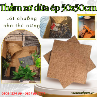 Combo 2 miếng Thảm xơ dừa (50x50cm) ghép lan,lót đáy,phủ mặt chậu,lót chuồng thú cưng (Vườn Sài Gòn)