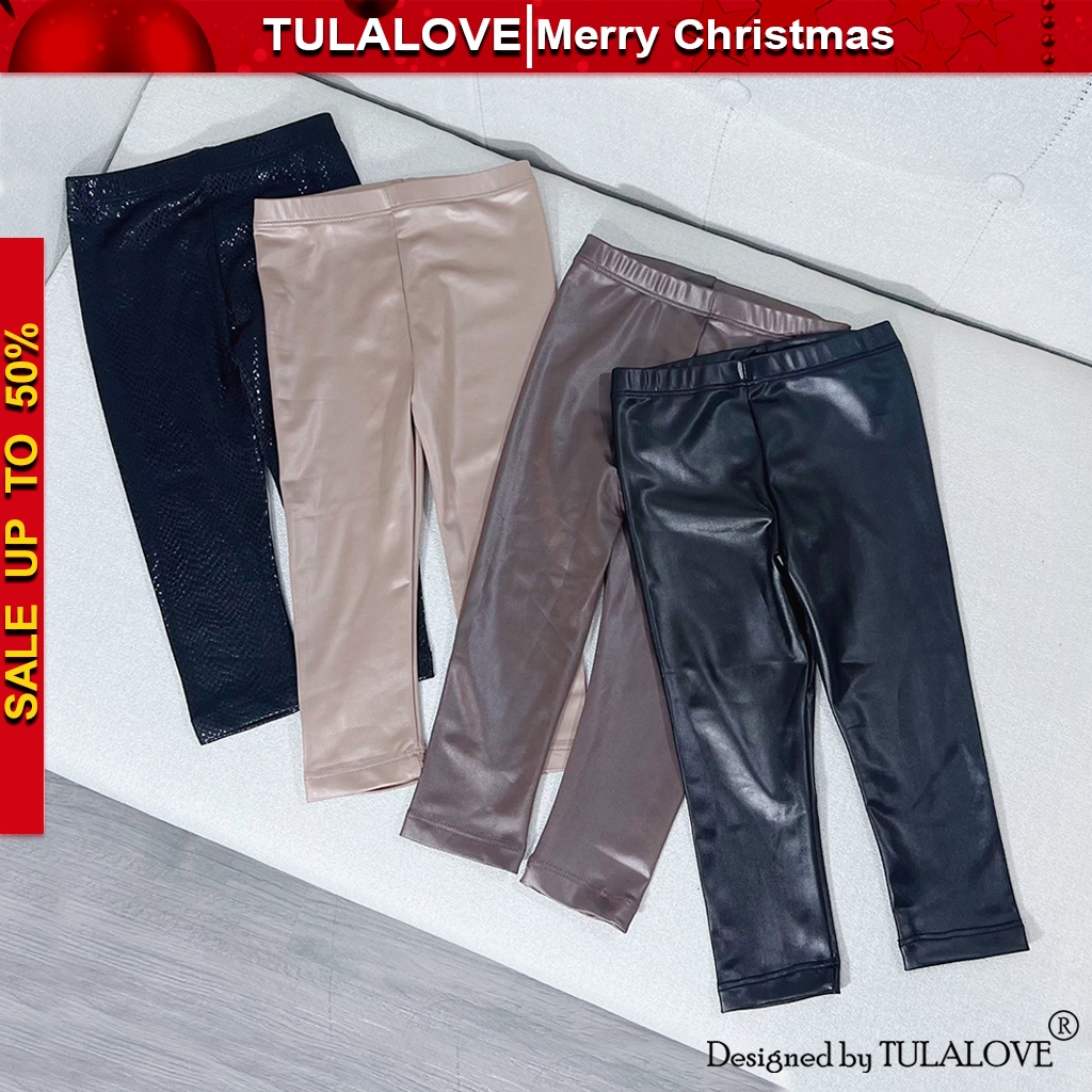 Quần Legging Dài Cho Bé Gái Vải Tráng Da Cực Sành Điệu, Quần Legging Dài Quần Cho Bé Gái Tulalove