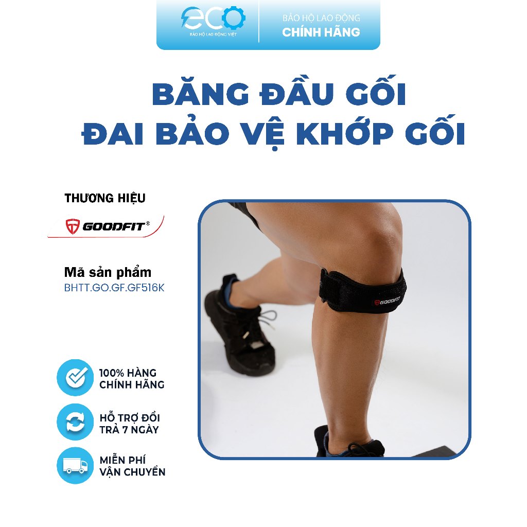 Băng đầu gối, đai bảo vệ khớp gối GoodFit GF516K băng gối đã bóng, chạy bộ, tập Gym ( 1 chiếc )